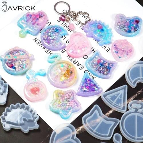 DIY Handmade Crystal Epoxy Silicone Mold UV Jewelry Pendant Resin Molds Making Quicksand Star Moon Cat Model Mould