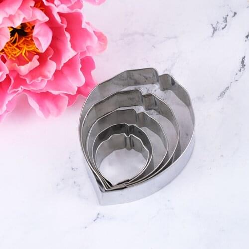Peony Rose Flowers 5Pcs Stainless Steel Cookie Cutter Pastry & Biscuit Baking Cutter Cake Decorating Tool Cupcake Mold Fondant