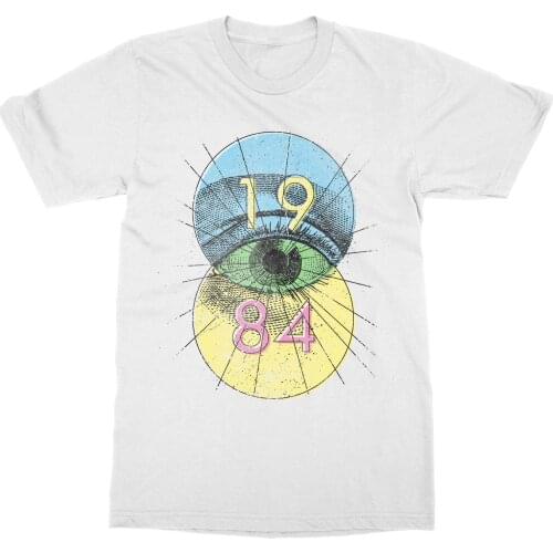 Short Sleeve for Men Clothing Summer 1984 T-Shirt George Orwell Classic Novel Book Gift Read Big Brother Tee Shirt