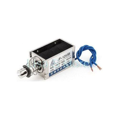 JF-1253B DC 12V 42N 10mm Pull Push Open Frame Wired Electromagnetic Linear Solenoid