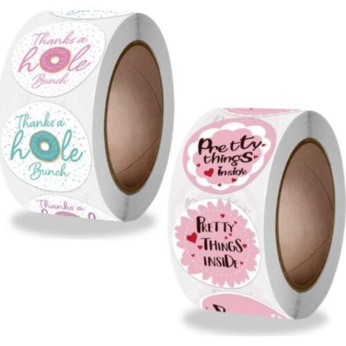 500pcs Graffiti Bronzing Envelope Birthday Invitation Label Adhesive Garland 2.5cm Stationery Pink Bouquet Roll Seal Sticker