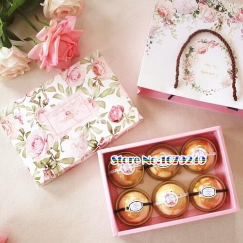 Flower pattern mooncake box,biscuit candy gift box,chocolate pastry packing boxes100pcs/lot