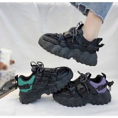 Casual Women Sneakers High Heels Platform Sports Shoes Autumn Thick Bottom Walking Shoes 2021 Breathable Vulcanized Shoes