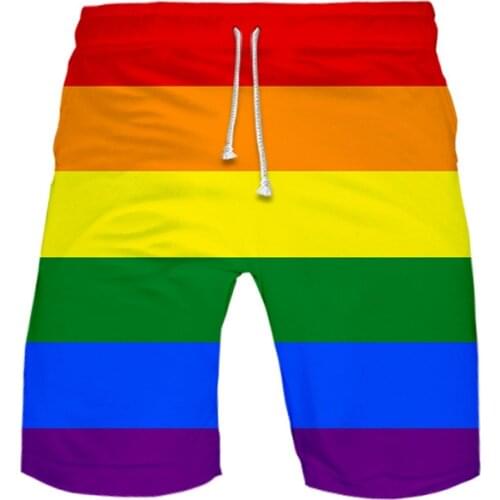LGBT Fashion Swimwear Men Women Beach Board Shorts Rainbow Flag Lesbians Gays Swim Trunks Swim Shorts Beach Wear clothes