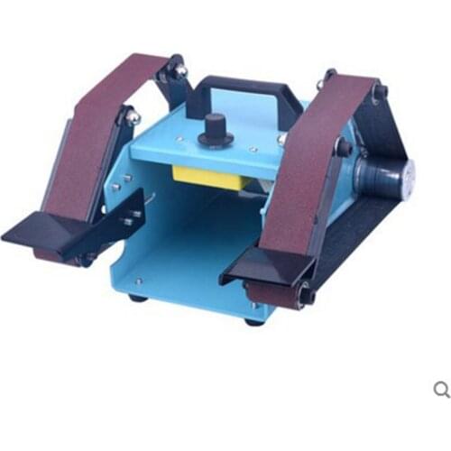 Small desktop double-shaft belt machine miniature double-head sander polishing and grinding tool 950W with 10pcs belt