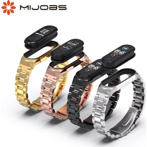 For Xiaomi Mi Band 6 5 Metal Strap Stainless Steel For Xiaomi Mi band 3 4 Bracelet Metal Replacement Strap For Mi Band 6 Correa