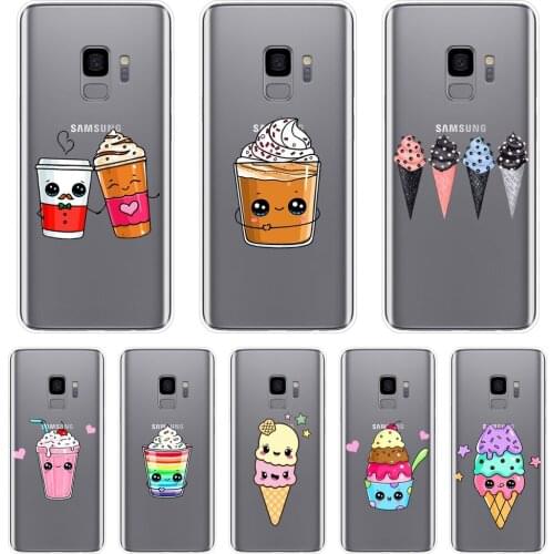 Soft Phone Case For Samsung Galaxy Note 4 5 8 9 Ice Cream Drink Silicone Back Cover For Samsung Galaxy S5 S6 S7 Edge S8 S9 Plus