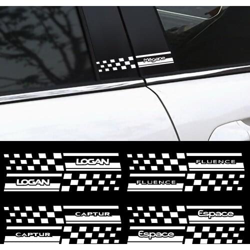 2pcs Car B Pillar Sticker Superb Auto Side Decor For Renault Duster Megane Scenic Logan Laguna Dacia Zoe Koleos Fluence Decal