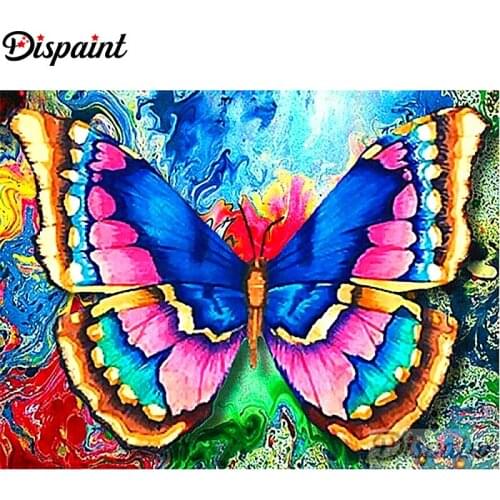 Dispaint Full Square/Round Drill 5D DIY Diamond Painting "Color butterfly" Embroidery Cross Stitch 3D Home Decor A12802