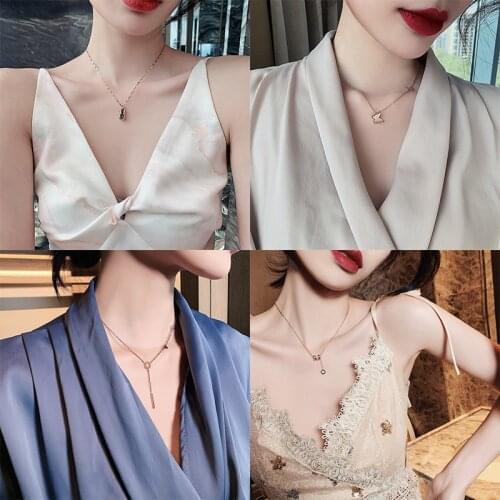 CANZE 2021 Korean New Necklace Titanium Steel ins Rome Fashion Simple Pendant Woman Necklace Jewelry