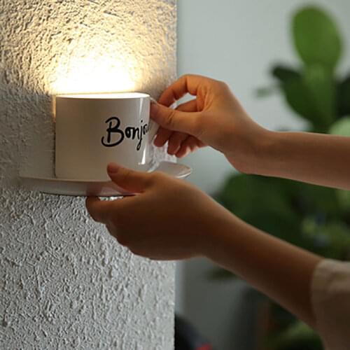 New special sound and light control cup moonlight coffee cup DIY charging night light storage wall promotion
