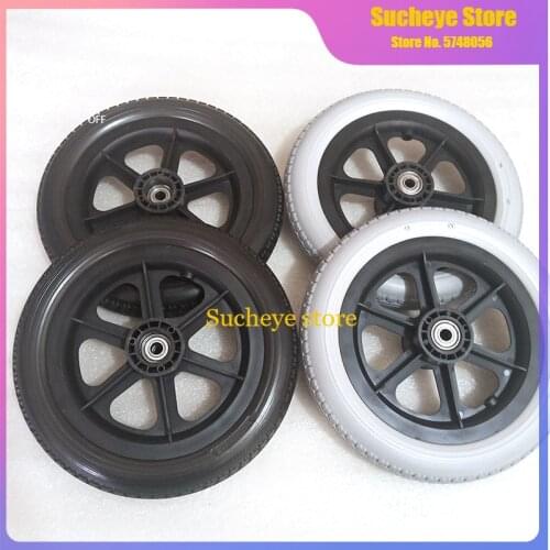 Original 12 1 / 2x2 1 / 4 Solid Wheel Wheelchair Parts Rear Wheel 12 Inch PU Tire Inflation Free Wheel Manual Wheelchair Wheel