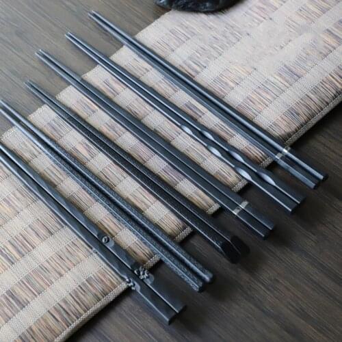 New 1 Pair Japanese Chopsticks Alloy Non-Slip Sushi Food Sticks Chop Sticks Chinese Gift Reusable Chopsticks Dropshipping