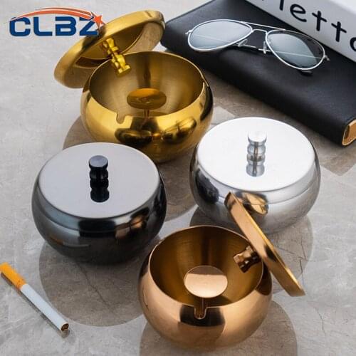 Stainless Steel Ashtray For Smoking Cigarette Cigar Rose Gold Black Party Bar Decoration Cigarette End Container Hotel Storage