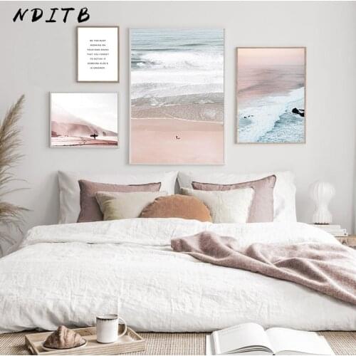 Ocean Waves Landscape Canvas Painting Sunset Sea Beach Poster Print Nordic Wall Art Decoration Picture Artwork Modern Home Decor
