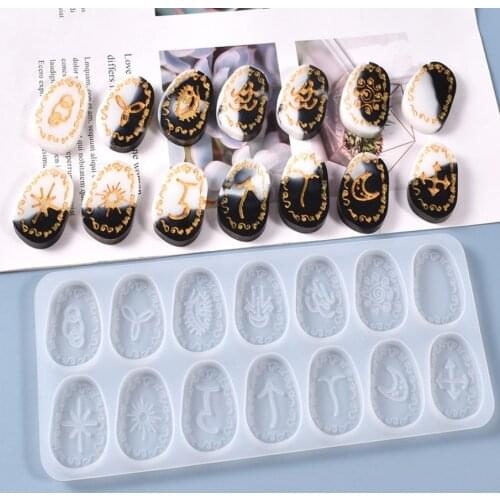 Rune Divination Casting Silicone Mould DIY Crafts Plaster Soap Making Tool Crystal Epoxy Resin Mold