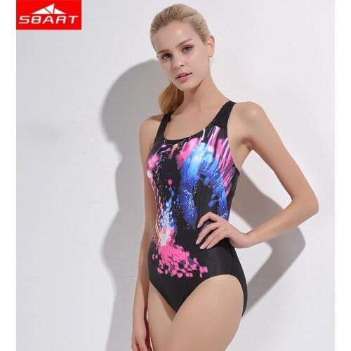 SBART Women Top Sexy Scoop Female Elastic Swimsuit one piece swimwear water sports equipment backless monokini bathing swim suit