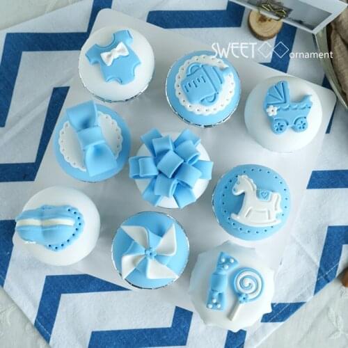 Blue Simulation Cupcake Simulation Fudge Cake Fake Cake