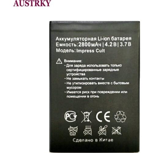 New 100% High Quality Impress Cult 2800mAh Battery Replacement For Vertex Cult phone Accumulator