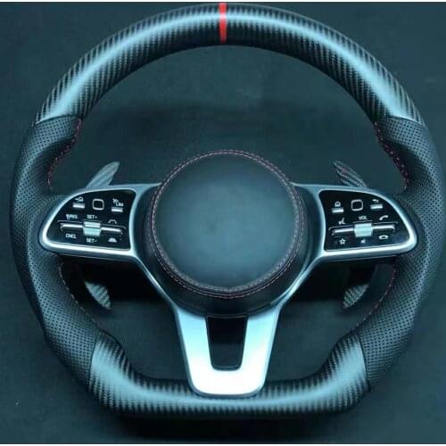 Cuatomized Carbon Fiber Sports Steering Wheel Alcantara Perforated Leather compatible for Mercedes-Benz GLE 2016-2021