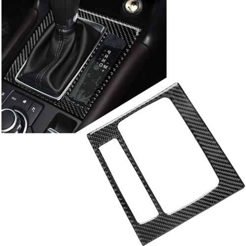 Carbon Fiber Style Car Console Gear Shift Pane Frame Cover ABS For Mazda 3 Axela 2017-2018 RHD