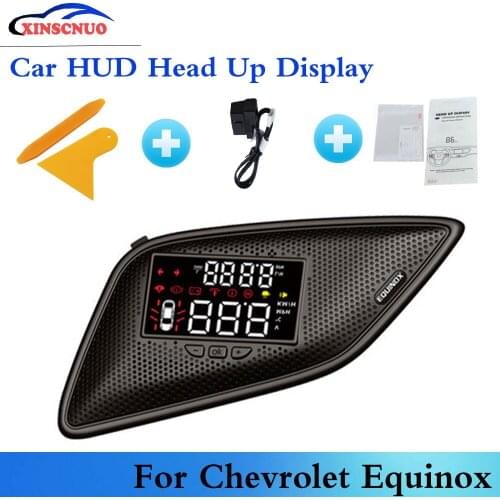 XINSCNUO Car HUD Head Up Display For Chevrolet Equinox 2017 2018 2019 OBD Speedometer Projector Safe Driving Airborne computer