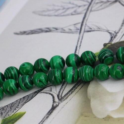 Green malachite round 8mm loose beads 15inches DIY beautiful stone beads women jewelry making design wholesale