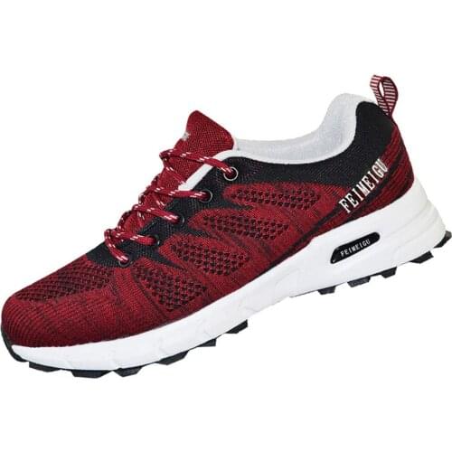 FEIMEIGU Women Elastic Sneakers Non Slip Trainer Running Jogging Walking Hiking Outdoor Athletic Workout Durable Shoe Wine Style