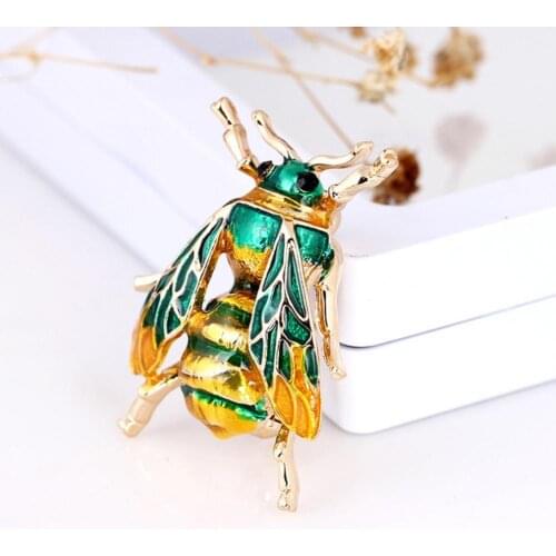 Women Delicate Little Bee Brooches Crystal Rhinestone Wholesale Drip Brooch Cute Pins Enamel Pins Jewelry Gifts For Women Men