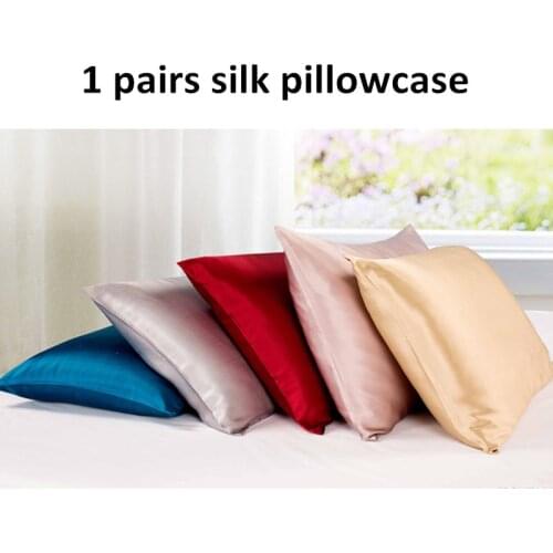 1 Pair 100% Both Sides Mulberry Silk Pillowcase Housewife Pillow Case Pillow Sham Cover Better Sleep Stardend Queen King Size