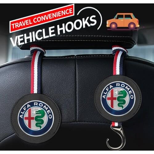 1pcs Leather Multifunction hook up Car Seat Back Hooks Hangers Organizer For alfa romeo 159 147 156 giulietta Giulia Accessories