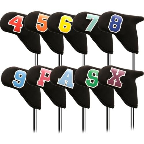 10Pcs Golf Club Head Covers Iron Cover Set Hybrid Headcover with Ear Design , Easy to Use