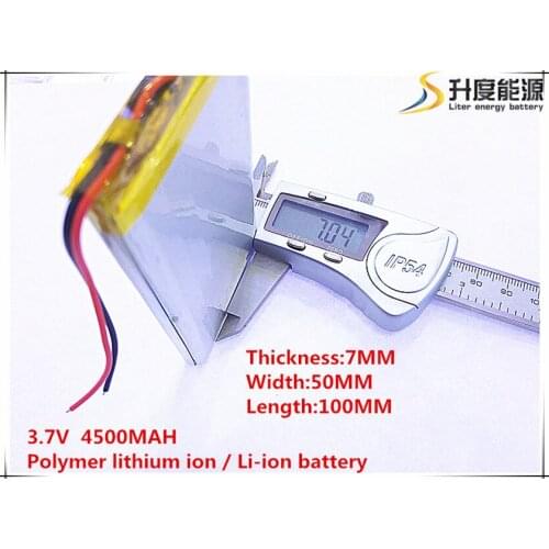 10pcs [SD] 3.7V,4500mAH,[7050100] Polymer lithium ion / Li-ion battery for TOY,POWER BANK,GPS,mp3,mp4,cell phone,speaker