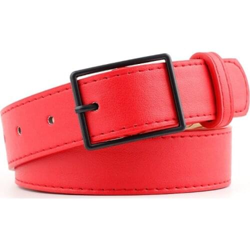 105X3Cm Female Retro Deduction Black Pin Buckle Jeans Wild Belts For Women Fashion Students Simple New Square Buckles Ceinture