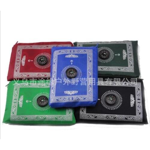 200pcs/lot Portable Waterproof Pocket Muslim Prayer Rug Mat Blanket with Compass in Pouch with Zippers