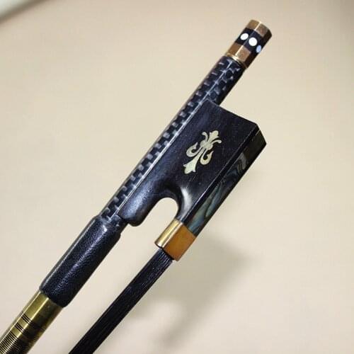 3pc new light carbon fiber 4/4 violin fiddle bow copper parts black horse hair