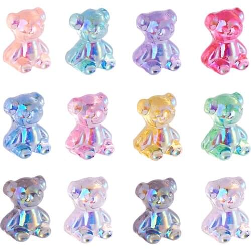 50Pcs Cute Mini Bear Resin Cabochons Charms For DIY Scrapbooking Jewelry Headwear Making Nail Art Decoration Accessories