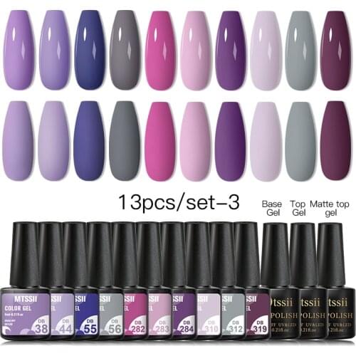 9/13Pcs/set Gel Nail Polish Set 120 Colors Glitter Semi Permanent Hybrid Gel Varnish Base Top Coat Soak Off UV LED Nail Art