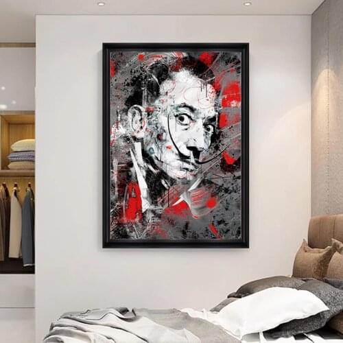 Abstract Portrait Art Salvador Dali Canvas Painting Figure Prints and Posters Wall Art Pictures for Living Room Home Decoration