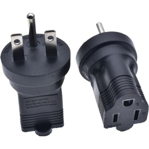 Nema 6-15P Male to NEMA 5-15R Comb AC Power Adapter, Nema 6-15P Plug to USA Female Nema 5-15R AC Cable Converter 250V 15A