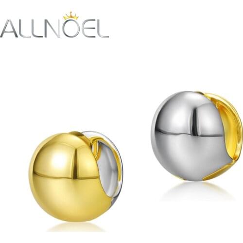 ALLNOEL Brass Hoop Earrings For Women Real Gold Plated Round Piercing Earrings 2021 Trend Fashion Classic Wedding Jewelry New