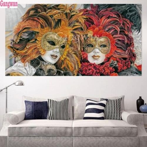 5d diamond painting woman mask 3d picture diamond mosaic puzzles full square round diamond embroidery sale large Carnival girls