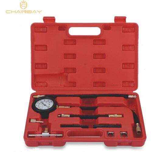 Auto Fuel Injection Pump Pressure Tester Kit Car Petrol Gas Engine Cylinder Compression Gauge Car Diagnostic Tool