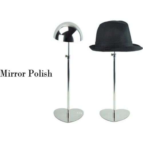 Free shipping Metal Hat display stand mirror polish hat display rack hat holder cap display HH002-Mirror polish
