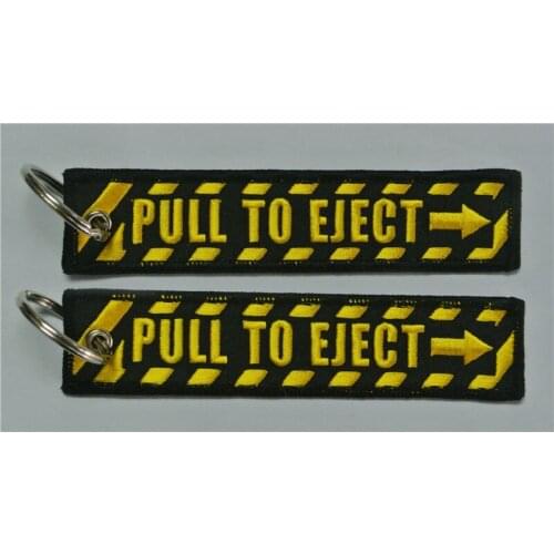 Pull to Eject Embroidered Key Chain Pilot Aviation Fighter Jet Keychain