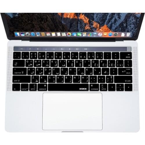 XSKN Arabic Keyboard Cover for Macbook Pro 13" A1706 A1989 and 15" A1707 A1990 with Touch ID Sticker Durable Silicone Skin