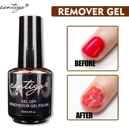 CONTIGO 15ml Semi Permanent Polish Remover Nails Art Removedor Gel Nail Polish Quick Simple Magic Remover Enamel Hybrid Gellac