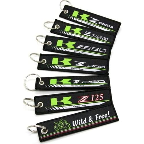 For Kawasaki Z250 Z300 Z650 Z750 Z800 Z125 New 2019 Motorcycle Key Chain Woven Key Ring Tag Label Chain Black Car Keychain