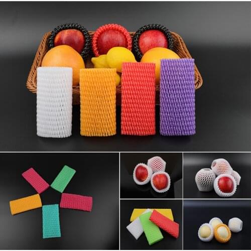 580pieces 14x7cm Yellow Fruit foam for orange EPE Foam mesh sleeve net Thick fruit foam sleeve net for Small packing material