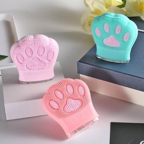 Electric Cleansing Brush Mini Silicone Facial Washing Brush Sonic Cleaner USB Charger Pore Cleaner Skin Massage Silicone Brush